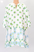 Cotton Slub Short Dress In Floral Block Print