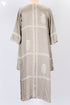 Satin Button Down Kurta With Discharge Block Print