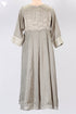 SatinPaneled Maxi Dress With Discharge Block Print