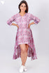 Crepe Cotton High-Low Dress With Paisley Block Print