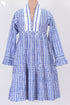 Cambric Cotton Midi Dress In Geometric Block Print