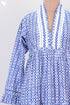 Cambric Cotton Midi Dress In Geometric Block Print