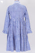 Cambric Cotton Midi Dress In Geometric Block Print