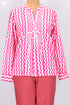Cambric Cotton Top In Zigzag Block Print
