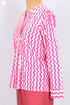 Cambric Cotton Top In Zigzag Block Print