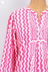 Cambric Cotton Top In Zigzag Block Print