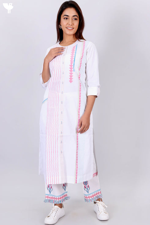 Organic Cotton Kurta In Assorted Block Print