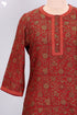 Chanderi Silk Kurta In Floral Block Print