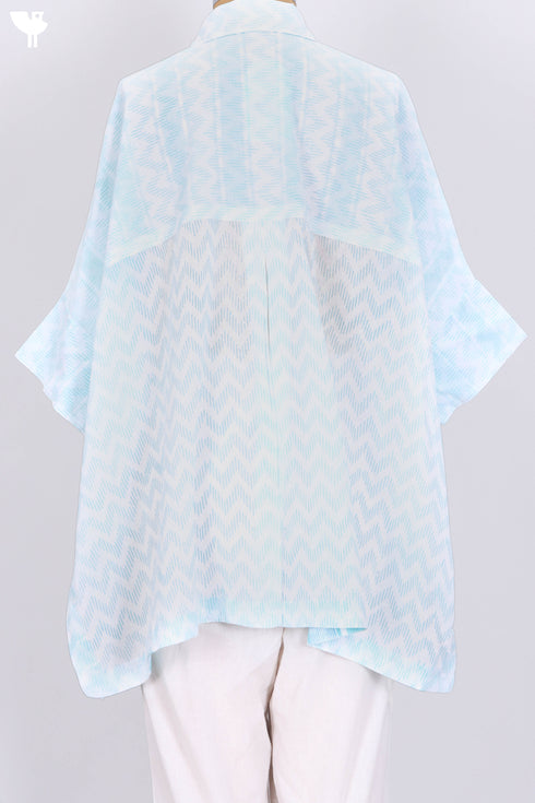 Mulmul Cotton Poncho In Asorted Block Print