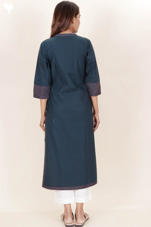 40s Cotton Kurta With Embroidery