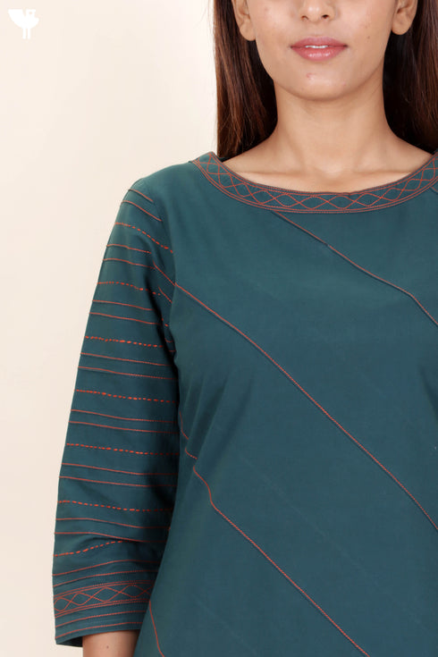 40s Cotton Kurta With Embroidery