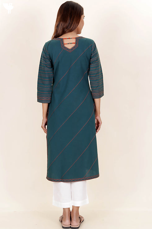 40s Cotton Kurta With Embroidery