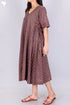 Cambric Cotton Midi Button Down Frock With Floral Print