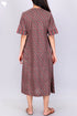 Cambric Cotton Midi Button Down Frock With Floral Print