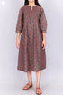 Cambric Cotton Paneled Midi Dress With Floral Print