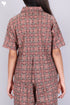 Cambric Cotton Crop Top In Geometric Print