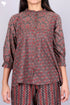 Cambric Cotton Pintucked Top With Floral Print