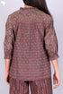 Cambric Cotton Pintucked Top With Floral Print