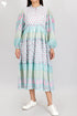Mulmul Cotton Tiered Dress In Assorted Block Print