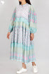 Mulmul Cotton Tiered Dress In Assorted Block Print