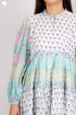 Mulmul Cotton Tiered Dress In Assorted Block Print