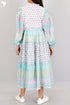 Mulmul Cotton Tiered Dress In Assorted Block Print
