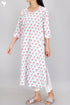 Cambric Cotton Kurta In Floral Block Print