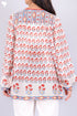 Cotton Silk Pleated Vintage Top In Floral Block Print