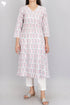 Slub Cotton Kurta In Floral Block Print