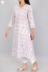 Slub Cotton Kurta In Floral Block Print
