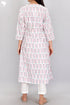 Slub Cotton Kurta In Floral Block Print