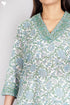 Mulmul Cotton Kurta In Floral Block Print