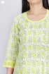 Slub Cotton KurtaIn Floral Block Print