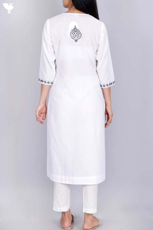 Terry Voile Chikankari Embroidered Kurta