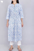 Cambric Cotton Kurta In Floral Block Print