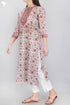 Mulmul Cotton Kurta In Floral Block Print