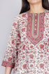 Mulmul Cotton Kurta In Floral Block Print