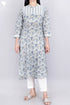 Mulmul Kurta With Floral Block Print