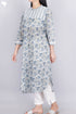 Mulmul Kurta With Floral Block Print