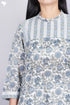 Mulmul Kurta With Floral Block Print