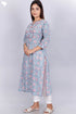 Mulmul Kurta With Floral Block Print