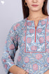 Mulmul Kurta With Floral Block Print