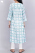 Mulmul Cotton Kurta In Graphic Block Print