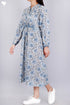 Cotton Silk Midi Dress With Floral Block Print