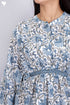 Cotton Silk Midi Dress With Floral Block Print