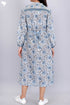Cotton Silk Midi Dress With Floral Block Print