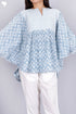 Cambric Cotton Circular PonchoIn Zigzag Block Print