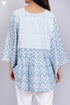 Cambric Cotton Circular PonchoIn Zigzag Block Print