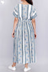 Rayon Day Dress With Floral Block Print