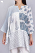 Cotton Poncho In Assorted Block Print